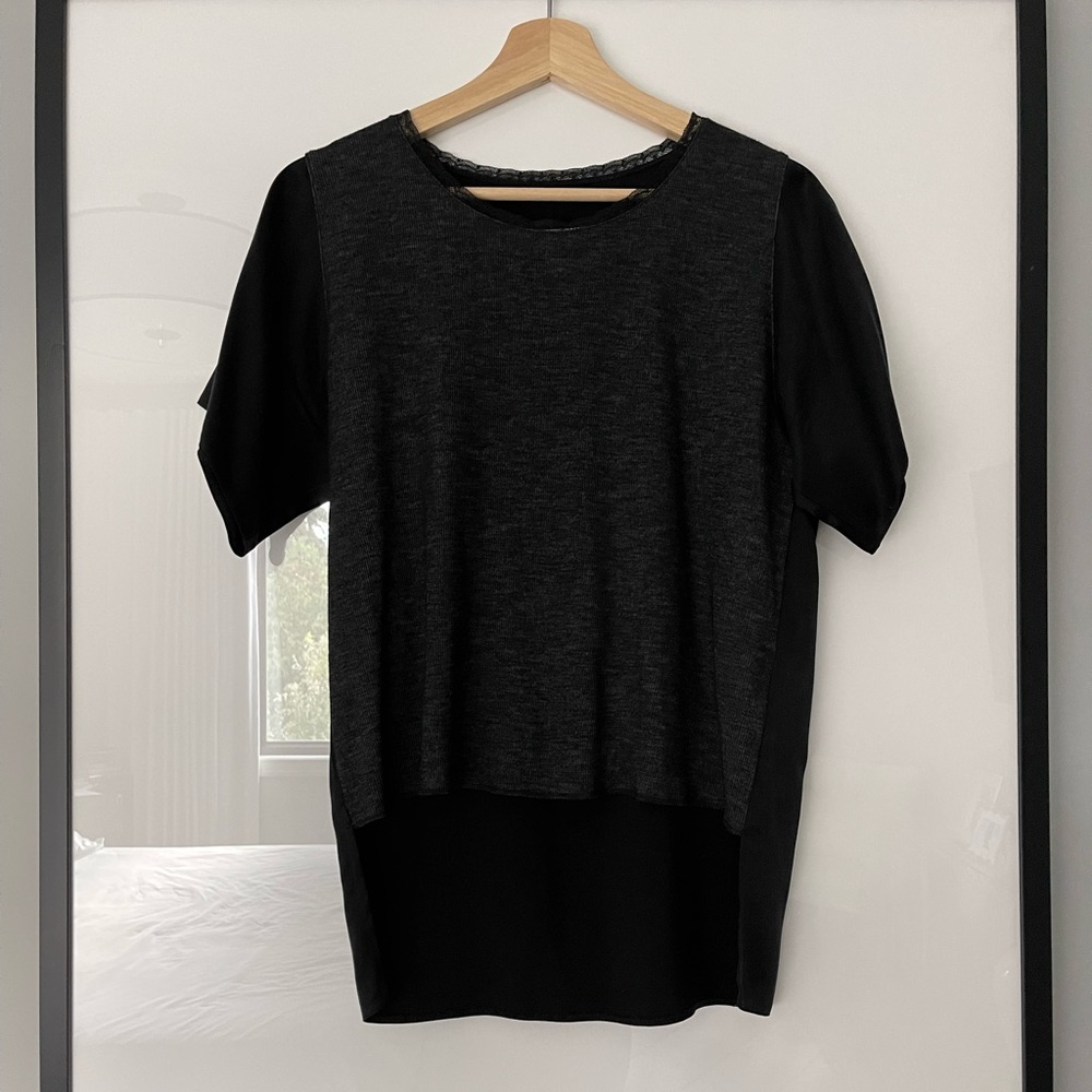 MM6 Maison Margiela Wool & Modal High Low Top